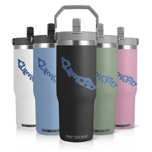 Curacao Flag Map Pride Flip Straw Tumbler Proud Curacaoan Heritage Gift