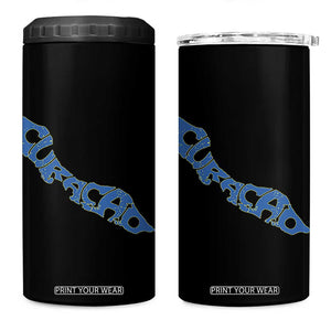 Curacao Flag Map Pride 4 in 1 Can Cooler Tumbler Proud Curacaoan Heritage Gift