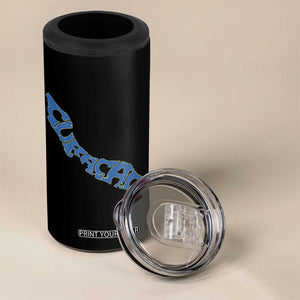 Curacao Flag Map Pride 4 in 1 Can Cooler Tumbler Proud Curacaoan Heritage Gift