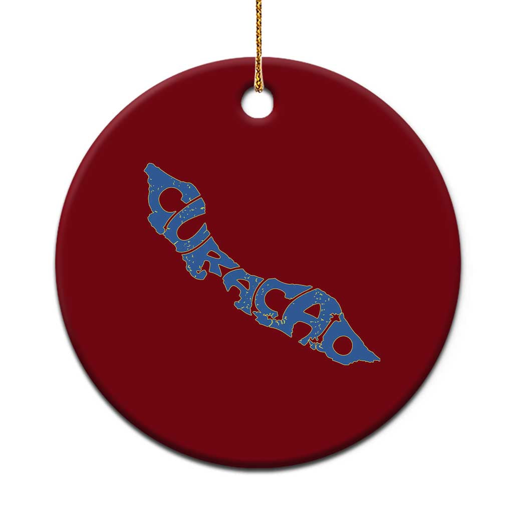 Curacao Flag Map Pride Ceramic Ornament Proud Curacaoan Heritage Gift