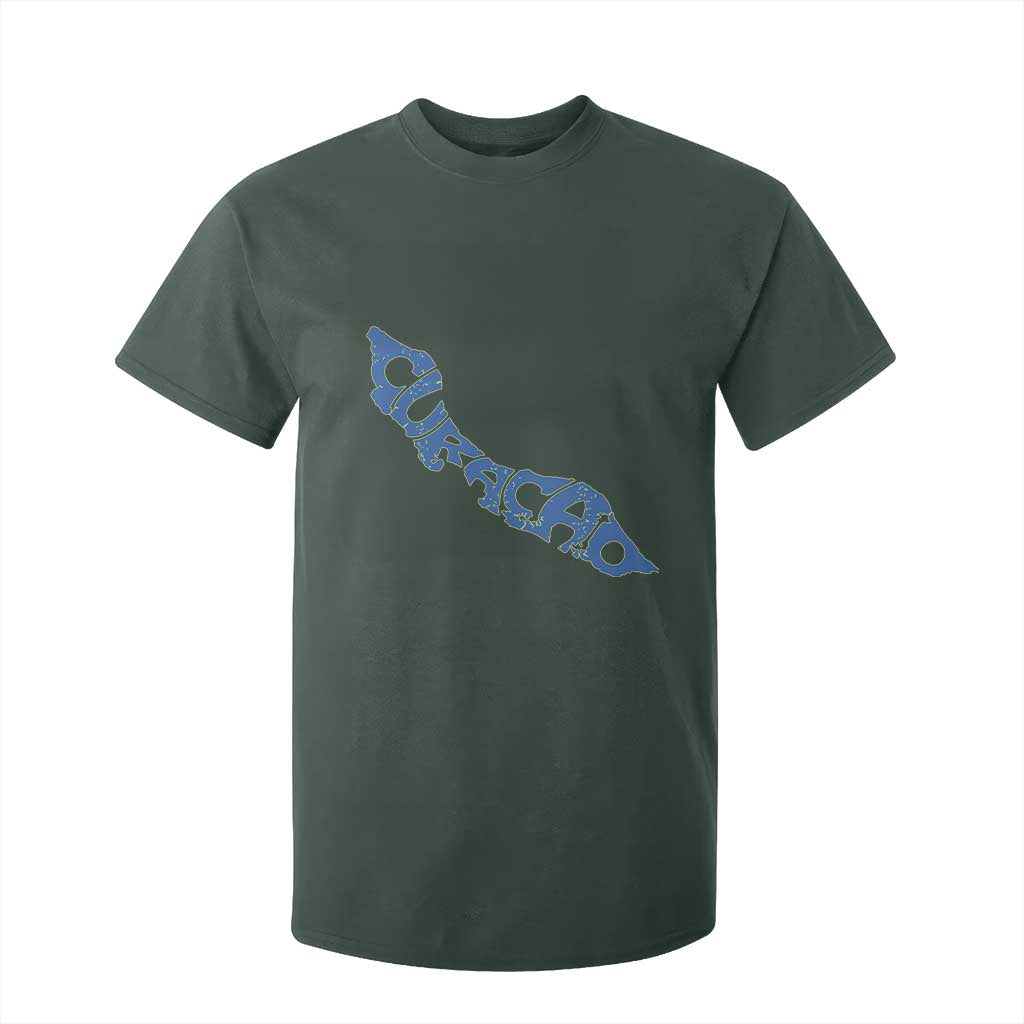 Curacao Flag Map Pride T Shirt For Kid Proud Curacaoan Heritage Gift
