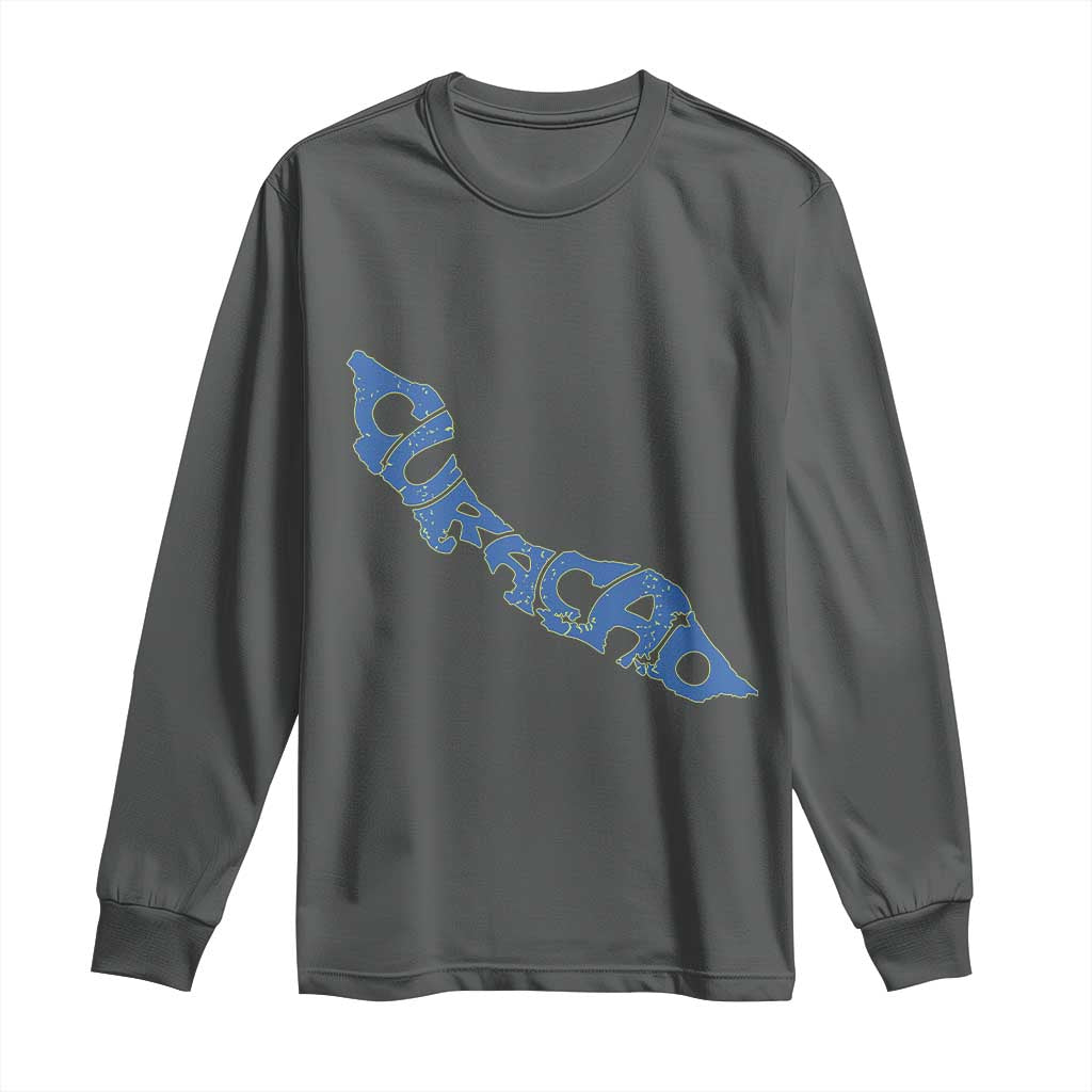 Curacao Flag Map Pride Long Sleeve Shirt Proud Curacaoan Heritage Gift
