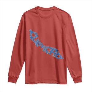 Curacao Flag Map Pride Long Sleeve Shirt Proud Curacaoan Heritage Gift