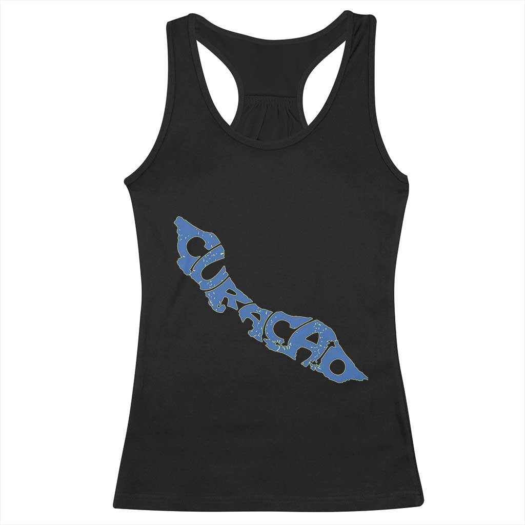 Curacao Flag Map Pride Racerback Tank Top Proud Curacaoan Heritage Gift