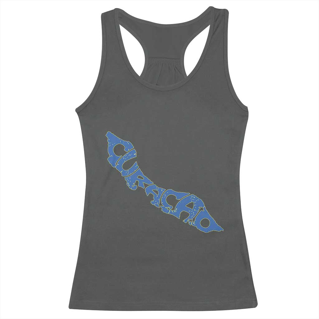 Curacao Flag Map Pride Racerback Tank Top Proud Curacaoan Heritage Gift