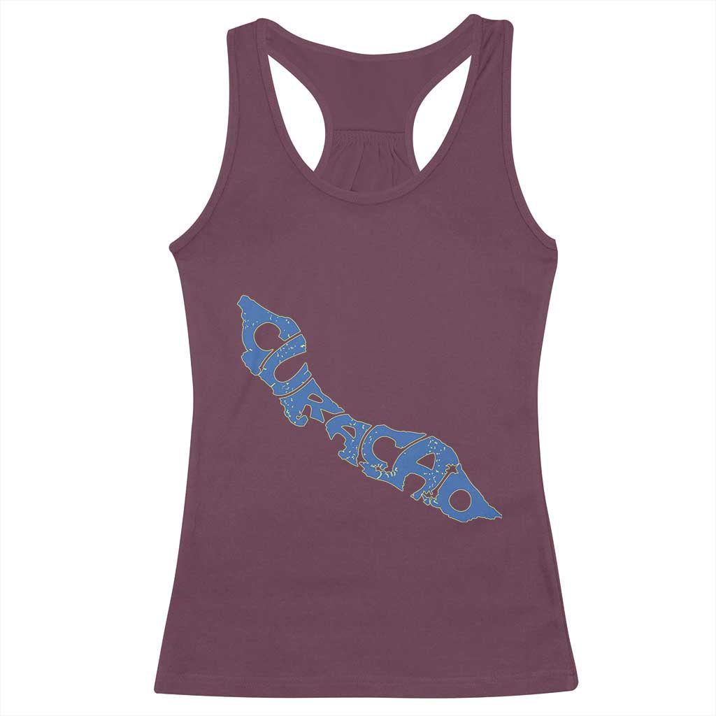 Curacao Flag Map Pride Racerback Tank Top Proud Curacaoan Heritage Gift