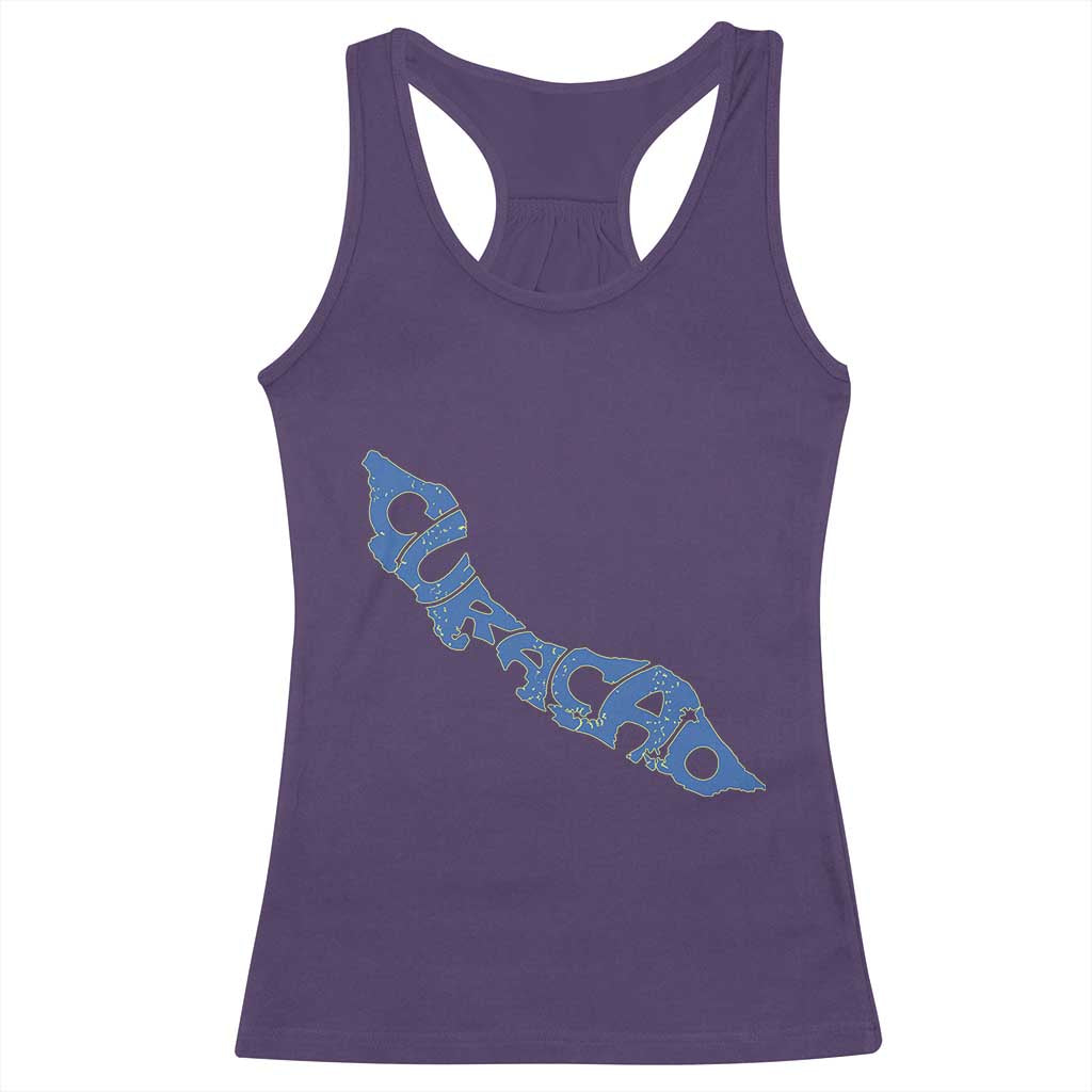 Curacao Flag Map Pride Racerback Tank Top Proud Curacaoan Heritage Gift