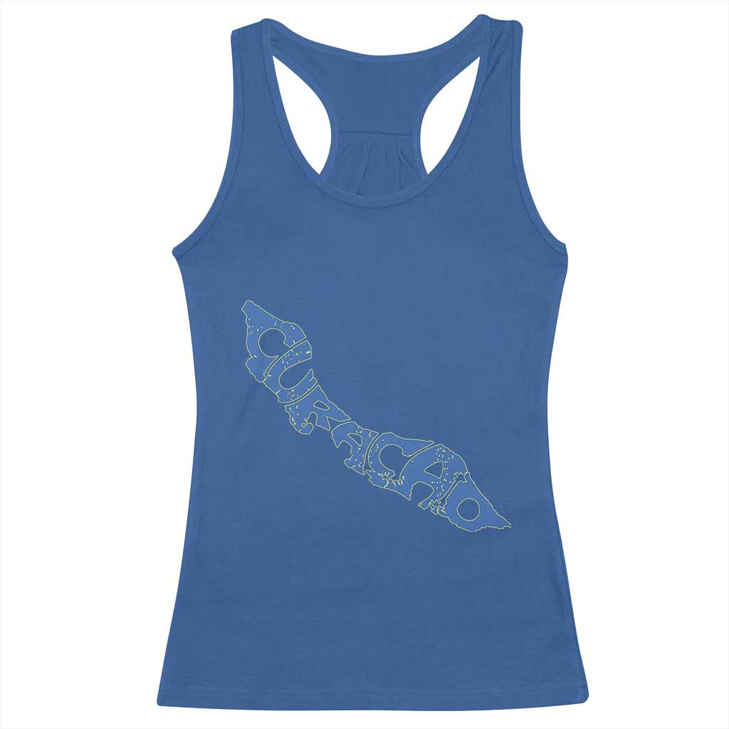 Curacao Flag Map Pride Racerback Tank Top Proud Curacaoan Heritage Gift