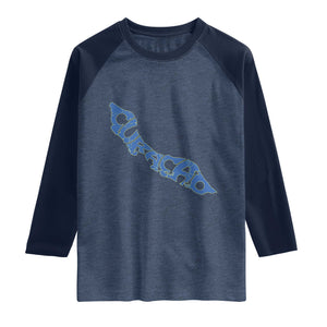 Curacao Flag Map Pride Raglan Shirt Proud Curacaoan Heritage Gift