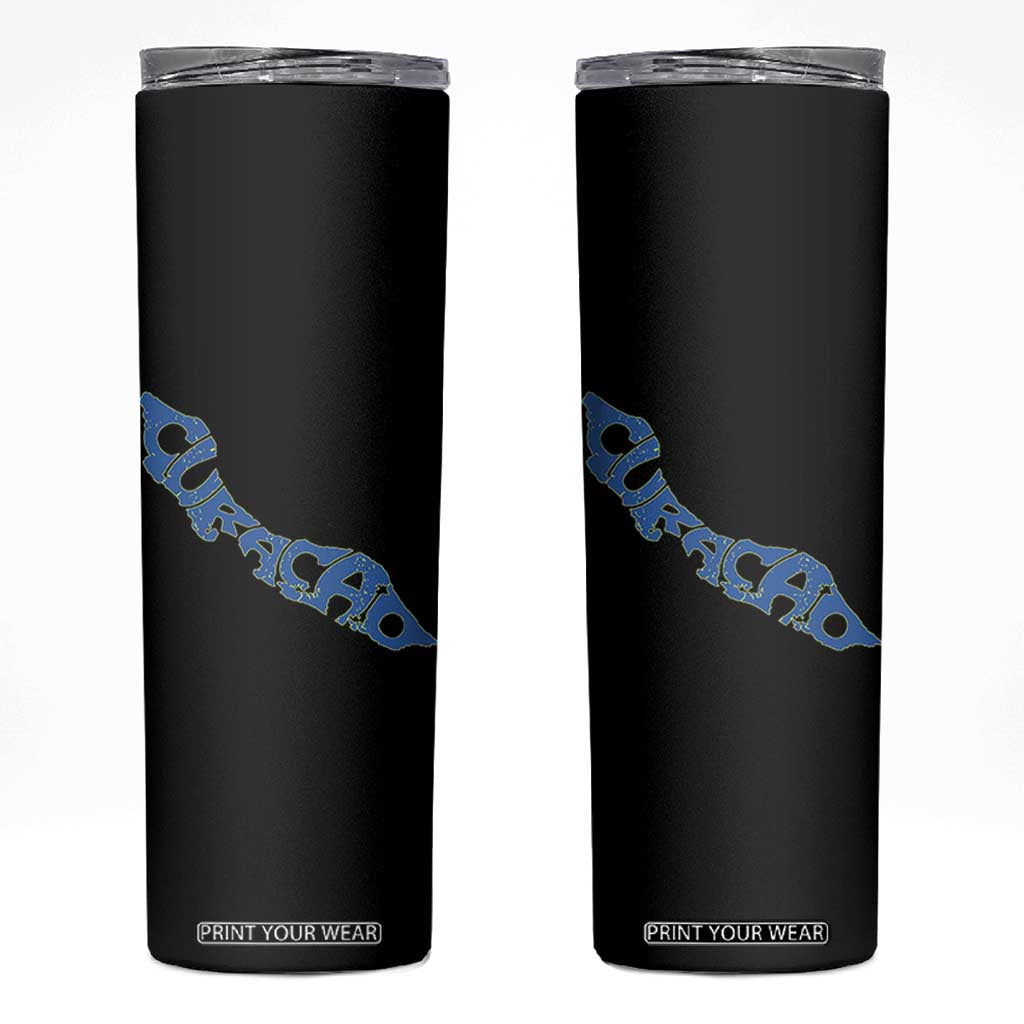 Curacao Flag Map Pride Skinny Tumbler Proud Curacaoan Heritage Gift