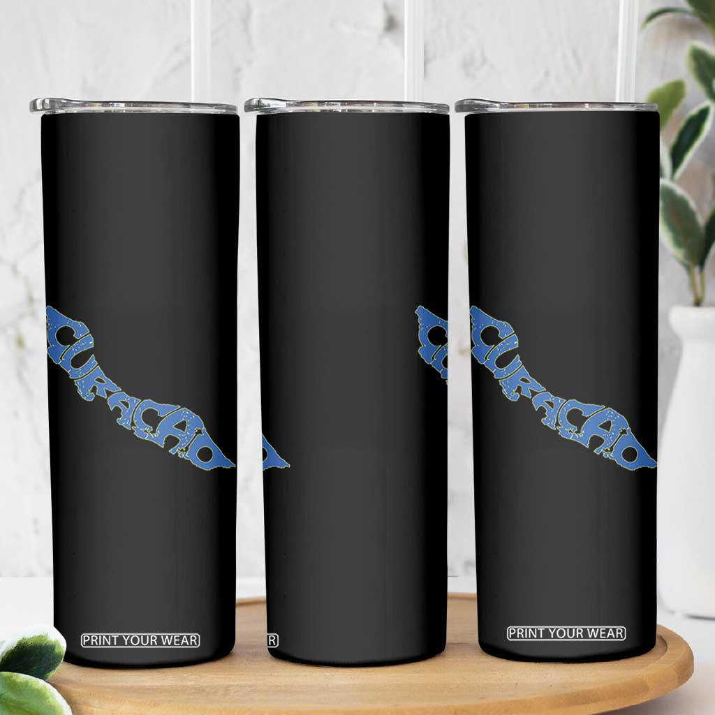 Curacao Flag Map Pride Skinny Tumbler Proud Curacaoan Heritage Gift