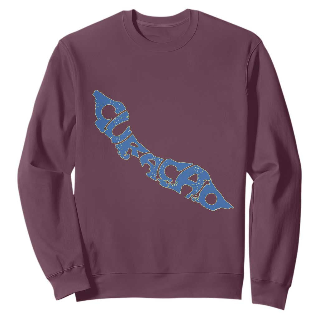 Curacao Flag Map Pride Sweatshirt Proud Curacaoan Heritage Gift