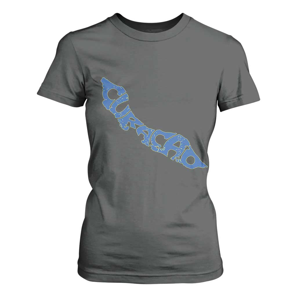 Curacao Flag Map Pride T Shirt For Women Proud Curacaoan Heritage Gift