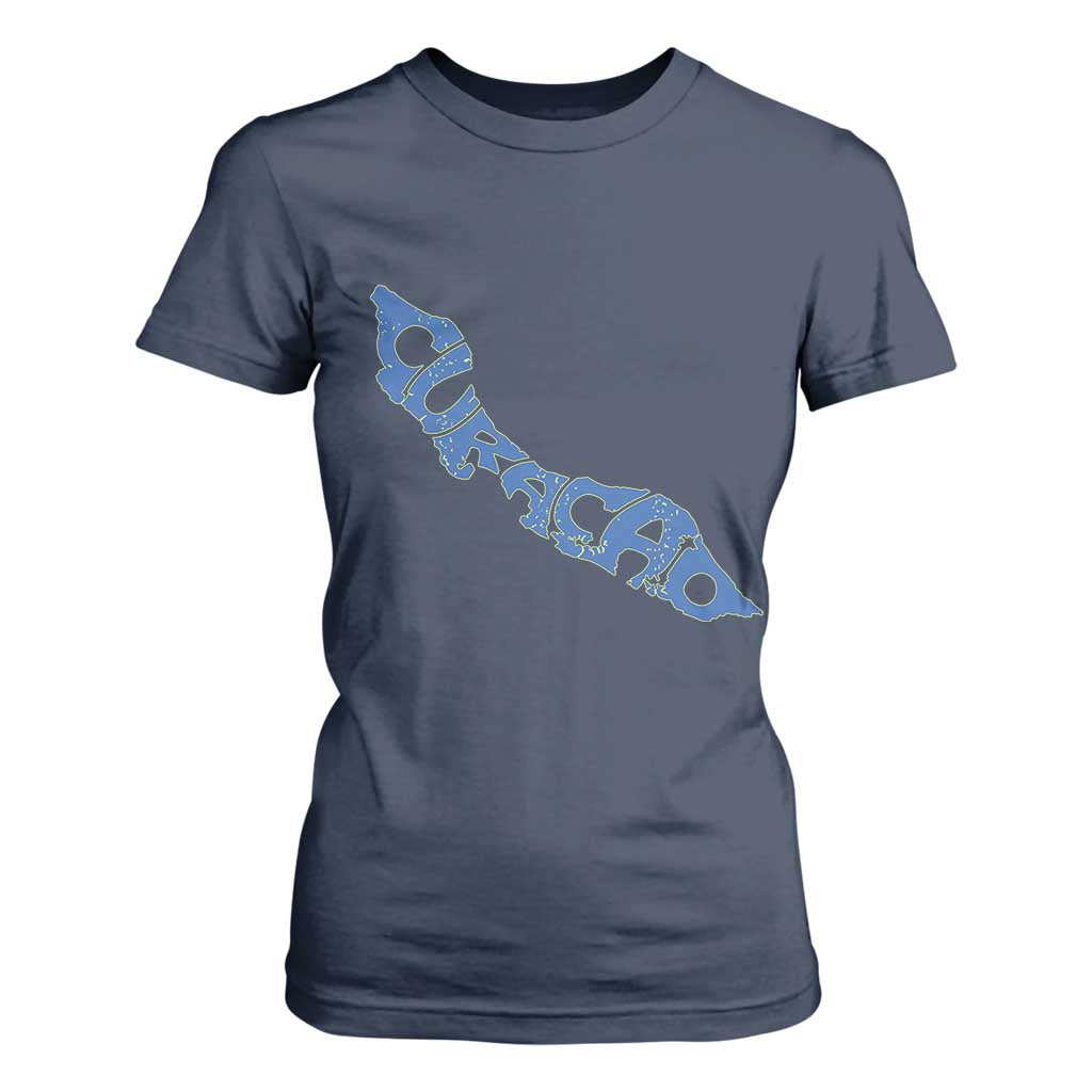 Curacao Flag Map Pride T Shirt For Women Proud Curacaoan Heritage Gift