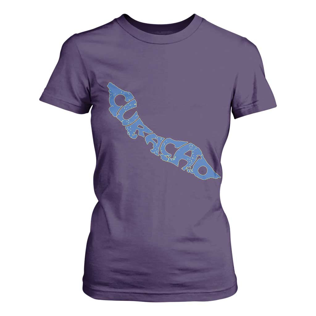 Curacao Flag Map Pride T Shirt For Women Proud Curacaoan Heritage Gift