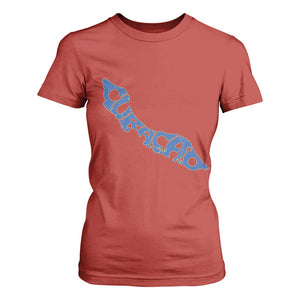 Curacao Flag Map Pride T Shirt For Women Proud Curacaoan Heritage Gift