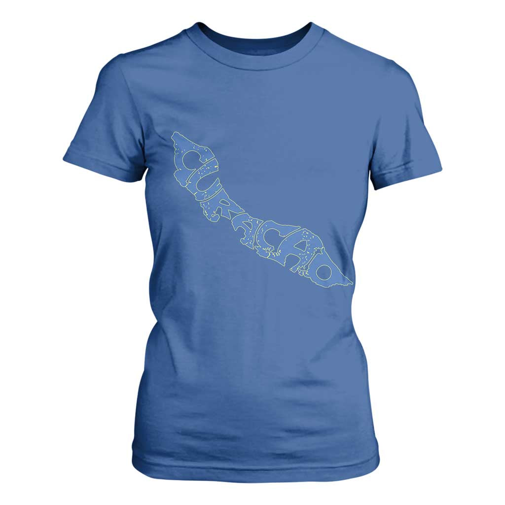 Curacao Flag Map Pride T Shirt For Women Proud Curacaoan Heritage Gift