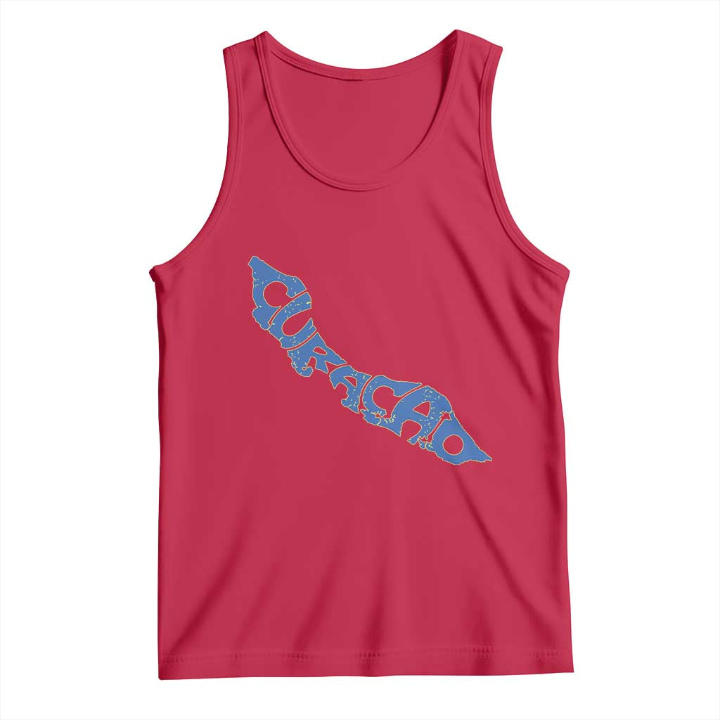 Curacao Flag Map Pride Tank Top Proud Curacaoan Heritage Gift