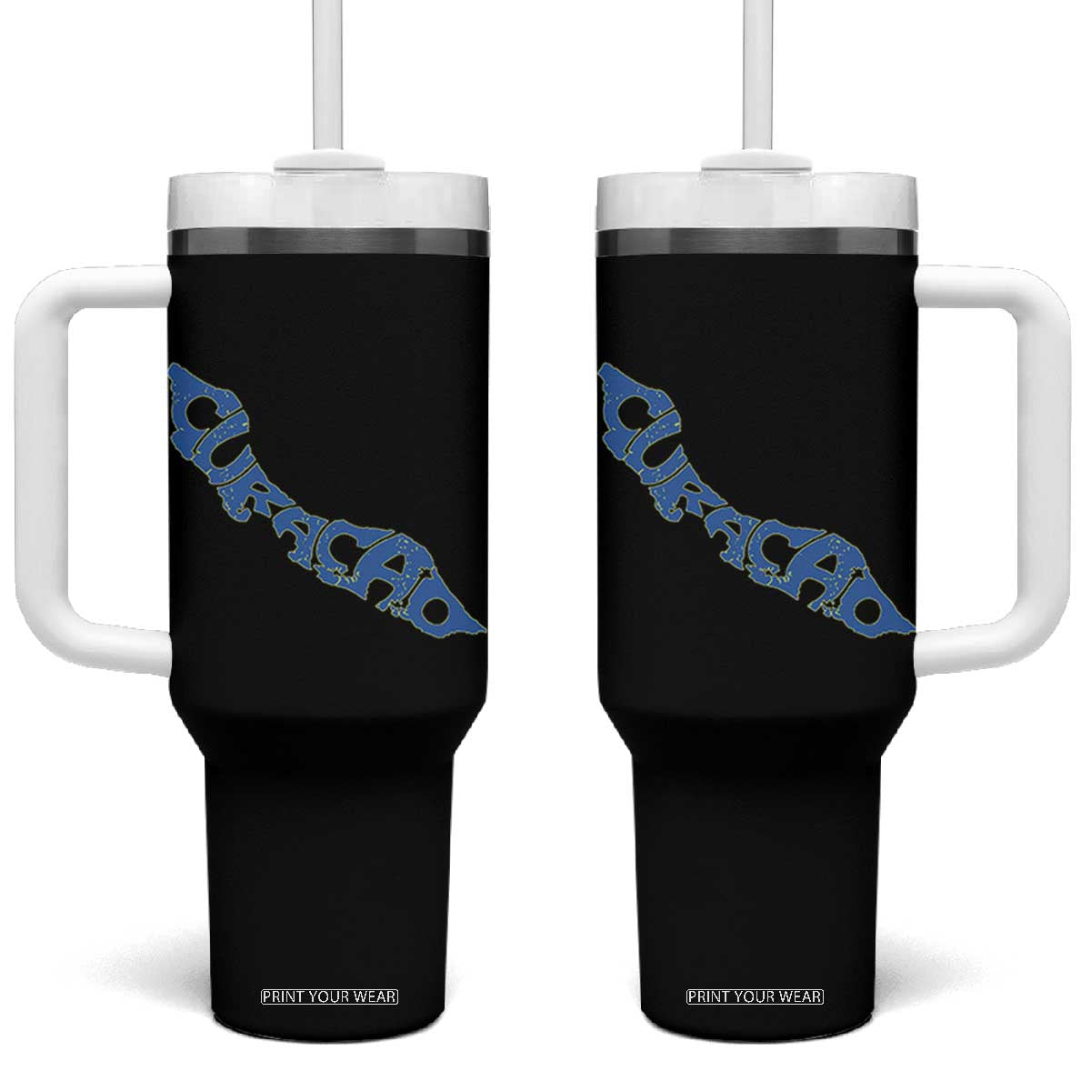 Curacao Flag Map Pride Tumbler With Handle Proud Curacaoan Heritage Gift