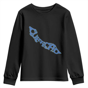 Curacao Flag Map Pride Youth Sweatshirt Proud Curacaoan Heritage Gift