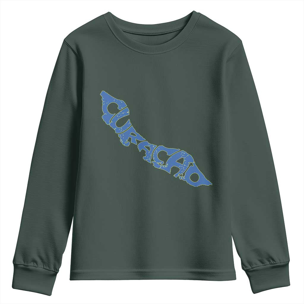 Curacao Flag Map Pride Youth Sweatshirt Proud Curacaoan Heritage Gift