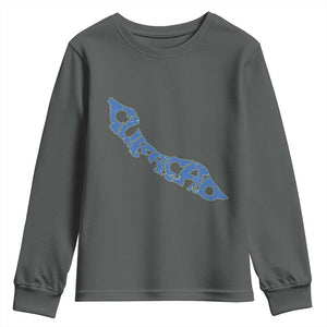 Curacao Flag Map Pride Youth Sweatshirt Proud Curacaoan Heritage Gift