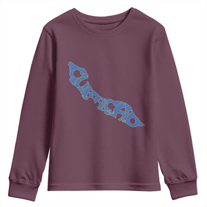 Curacao Flag Map Pride Youth Sweatshirt Proud Curacaoan Heritage Gift