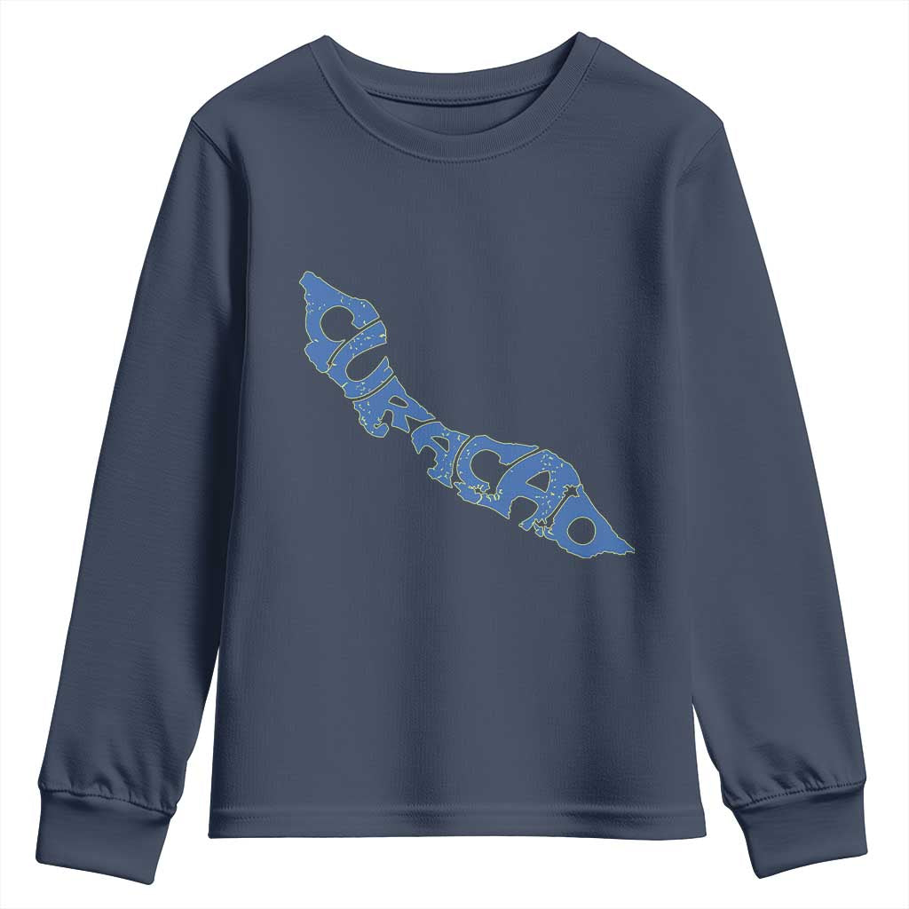 Curacao Flag Map Pride Youth Sweatshirt Proud Curacaoan Heritage Gift