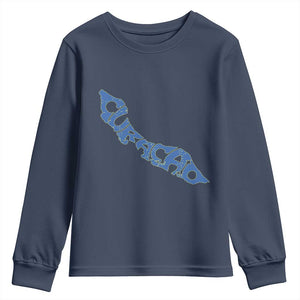 Curacao Flag Map Pride Youth Sweatshirt Proud Curacaoan Heritage Gift