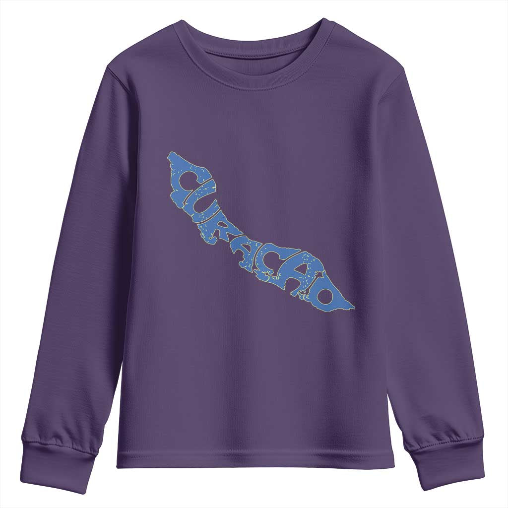 Curacao Flag Map Pride Youth Sweatshirt Proud Curacaoan Heritage Gift