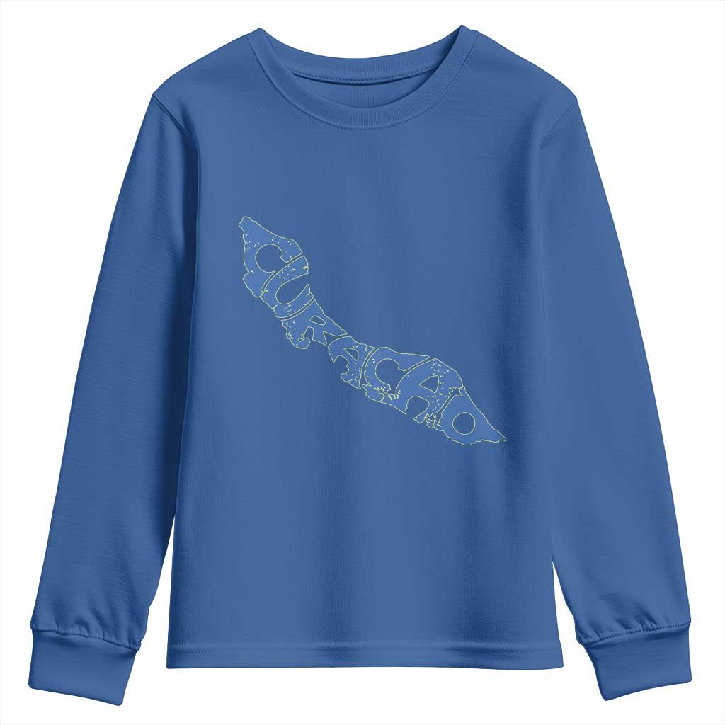 Curacao Flag Map Pride Youth Sweatshirt Proud Curacaoan Heritage Gift