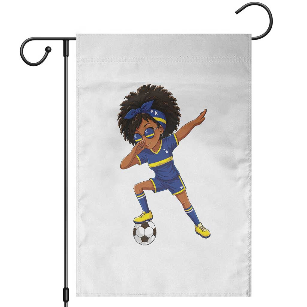 Funny Curacao Soccer Girl Garden Flag Dabbing Football Fan Gift TS12 White Print Your Wear