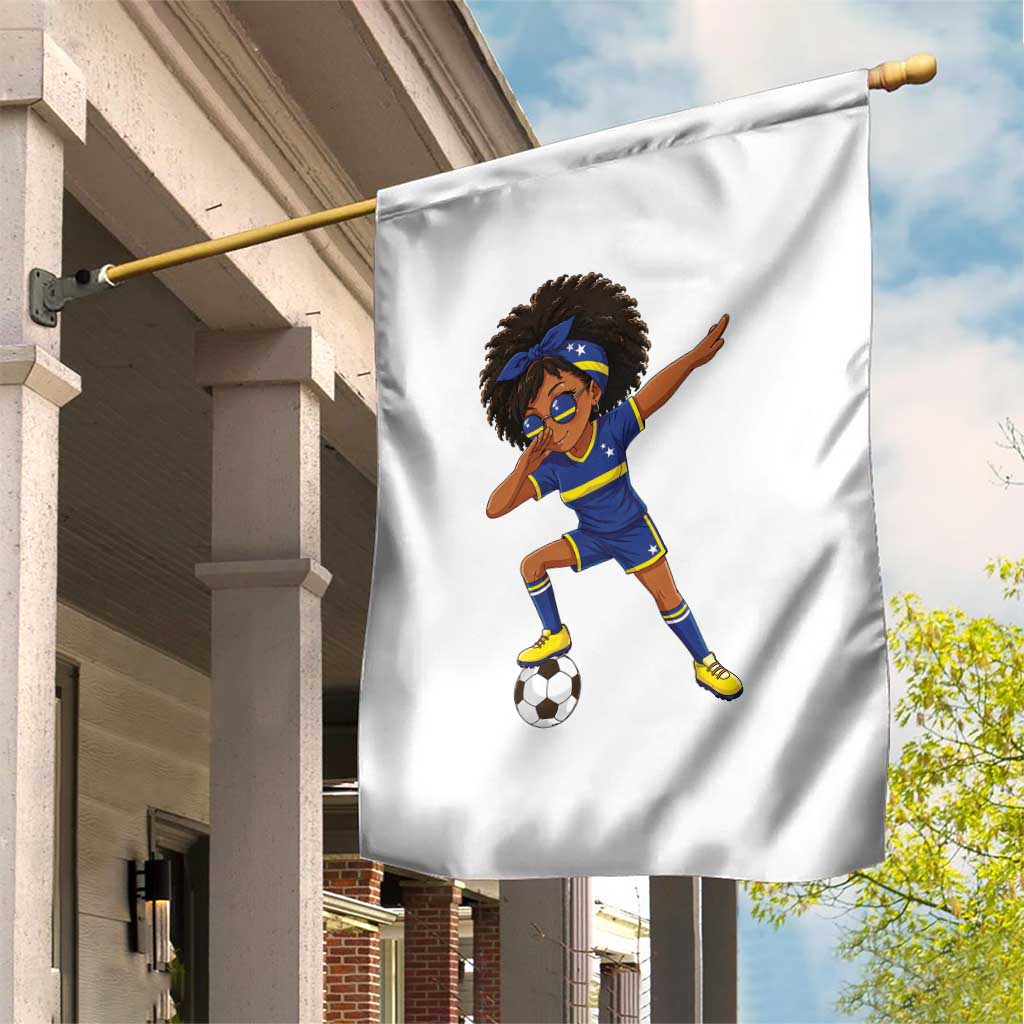 Funny Curacao Soccer Girl Garden Flag Dabbing Football Fan Gift