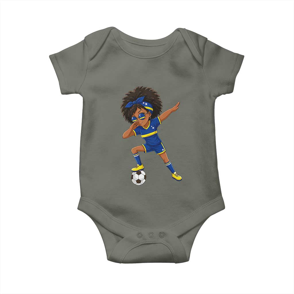 Funny Curacao Soccer Girl Baby Onesie Dabbing Football Fan Gift