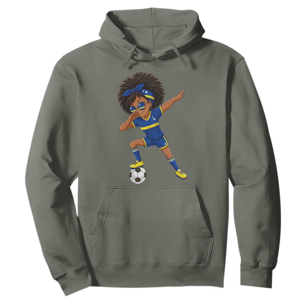Funny Curacao Soccer Girl Hoodie Dabbing Football Fan Gift