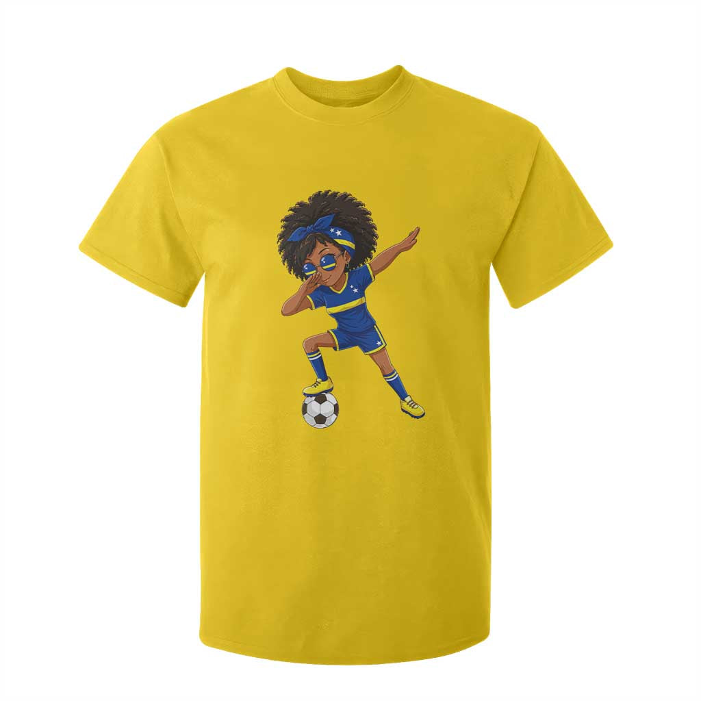 Funny Curacao Soccer Girl T Shirt For Kid Dabbing Football Fan Gift