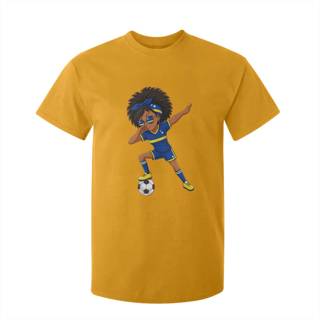 Funny Curacao Soccer Girl T Shirt For Kid Dabbing Football Fan Gift