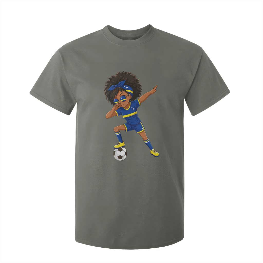 Funny Curacao Soccer Girl T Shirt For Kid Dabbing Football Fan Gift