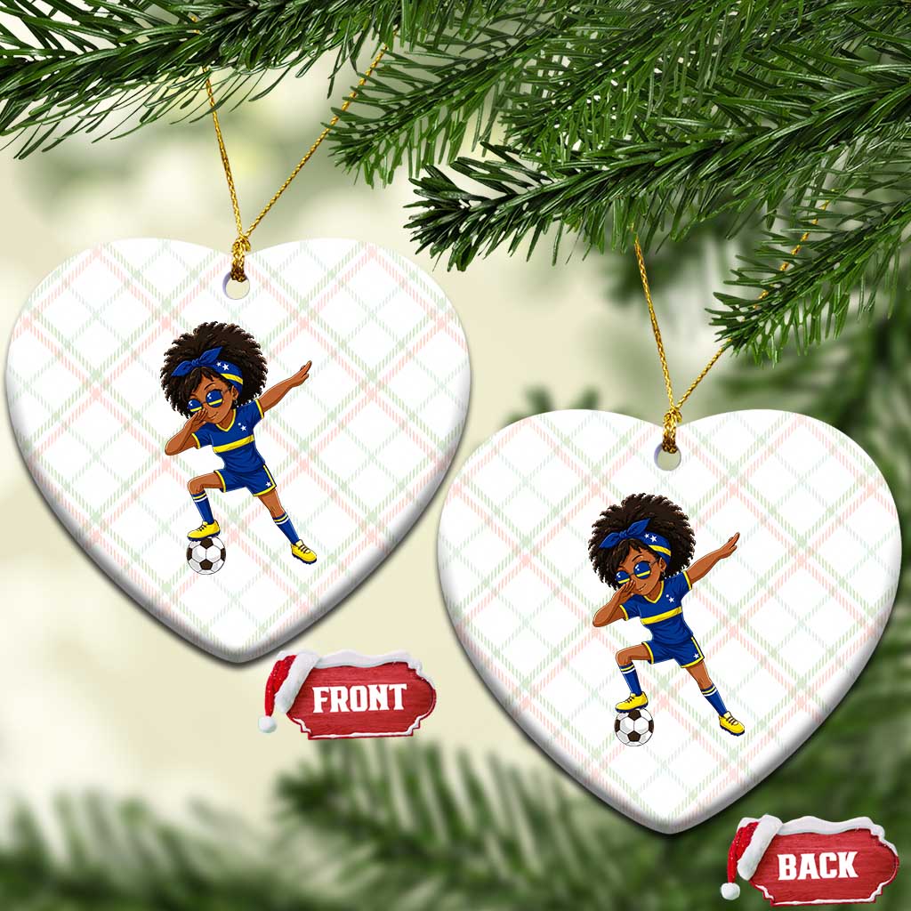 Funny Curacao Soccer Girl Ceramic Ornament Dabbing Football Fan Gift