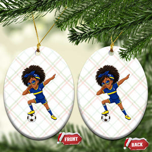Funny Curacao Soccer Girl Ceramic Ornament Dabbing Football Fan Gift
