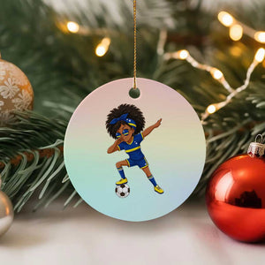 Funny Curacao Soccer Girl Ceramic Ornament Dabbing Football Fan Gift