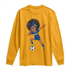 Funny Curacao Soccer Girl Long Sleeve Shirt Dabbing Football Fan Gift