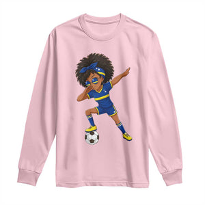 Funny Curacao Soccer Girl Long Sleeve Shirt Dabbing Football Fan Gift