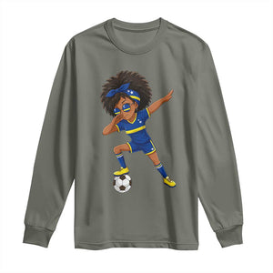 Funny Curacao Soccer Girl Long Sleeve Shirt Dabbing Football Fan Gift