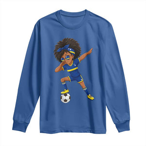 Funny Curacao Soccer Girl Long Sleeve Shirt Dabbing Football Fan Gift