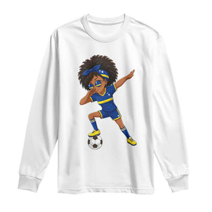 Funny Curacao Soccer Girl Long Sleeve Shirt Dabbing Football Fan Gift