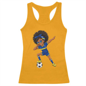 Funny Curacao Soccer Girl Racerback Tank Top Dabbing Football Fan Gift