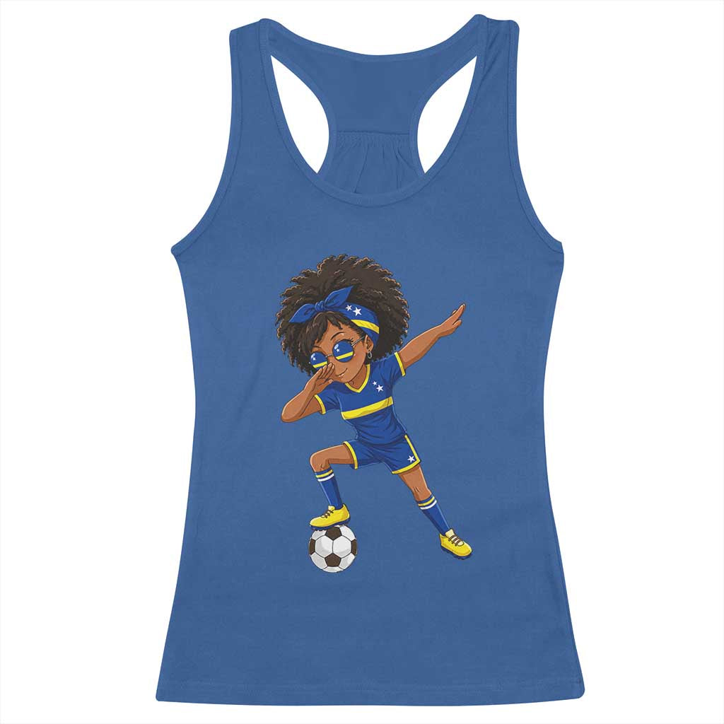 Funny Curacao Soccer Girl Racerback Tank Top Dabbing Football Fan Gift