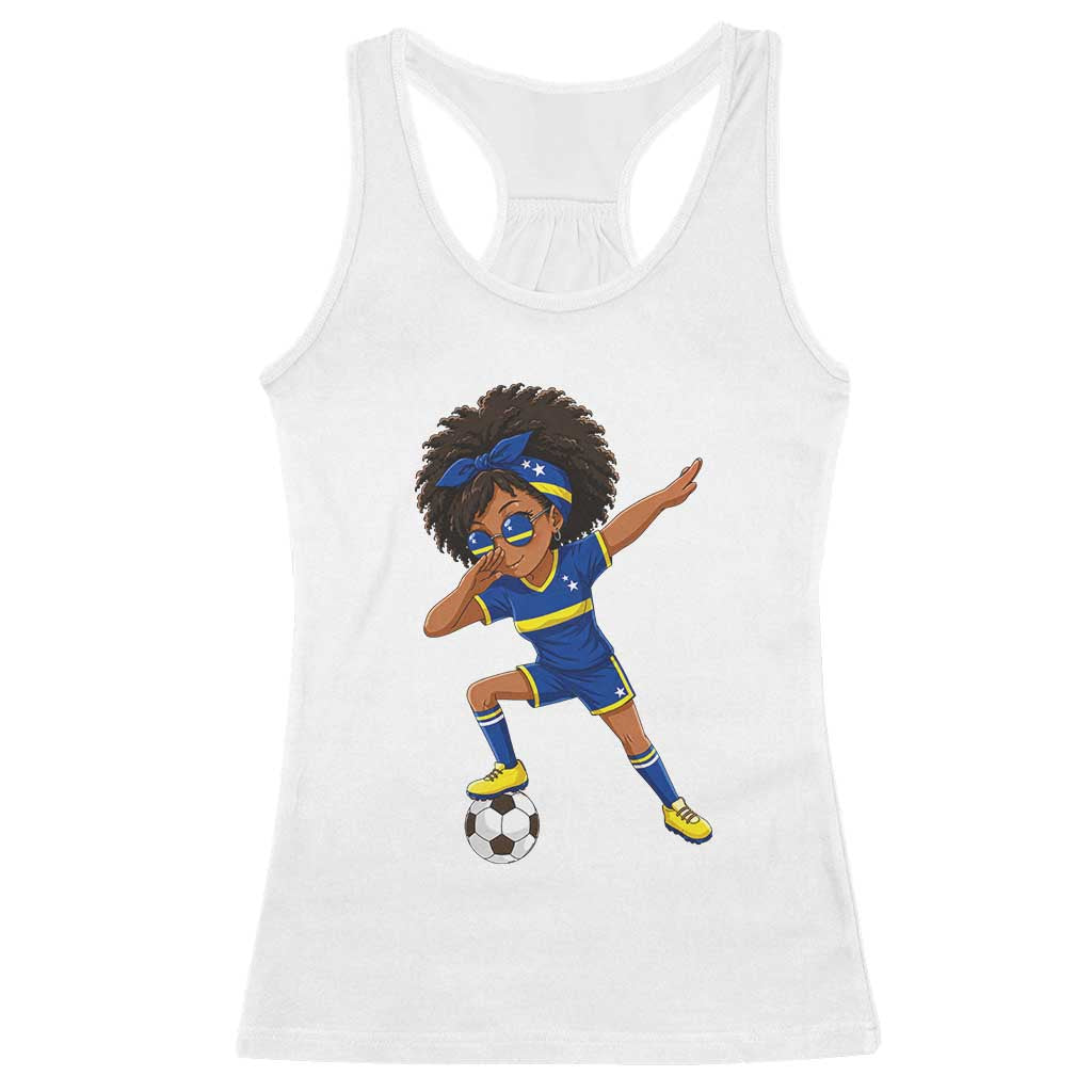 Funny Curacao Soccer Girl Racerback Tank Top Dabbing Football Fan Gift