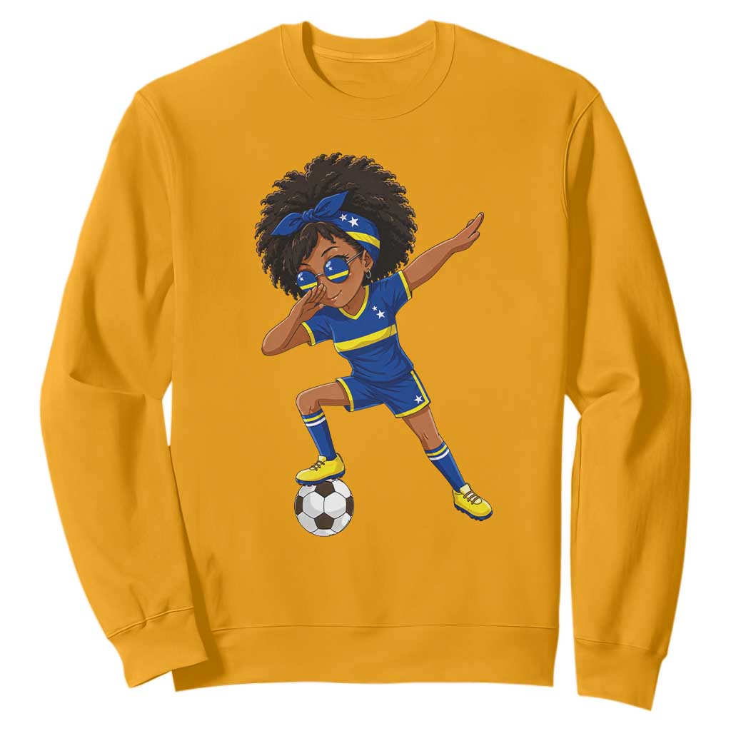 Funny Curacao Soccer Girl Sweatshirt Dabbing Football Fan Gift